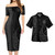 Cook Islands Combo Short Sleeve Dress And Shirt Kakau Style Grey