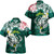 Hawaii Combo Dress And Hawaiian Shirt - Polynesian Honu With Plumeria Aloha Ocean Wave