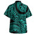 Hawaii Combo Short Sleeve Dress And Shirt Tribal Pattern Polynesian Turquoise