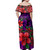Polynesian Combo Off Shoulder Long Dress And Shirt Plumeria Tropical Leaf