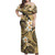 Tuvalu Off Shoulder Long Dress Plumeria Flowers Tribal Motif Yellow Version