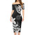 Nauru Combo Short Sleeve Dress And Shirt Polynesian Patterns Plumeria Flowers Special Style