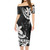 Kosrae Combo Short Sleeve Dress And Shirt Polynesian Patterns Plumeria Flowers Special Style