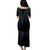 New Caledonia Combo Puletasi And Shirt Kakau Style Gradient Blue