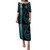 Cook Islands Combo Puletasi And Shirt Kakau Style Turquoise