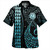 Chuuk State Combo Puletasi And Shirt Kakau Style Turquoise