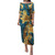 Polynesian Tribal Patterns Hibiscus Flowers Golden Color Puletasi And Shirt