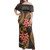 Tonga Polynesian Pattern Combo Dress And Shirt Gold Plumeria