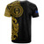 Guam T-Shirt Custom Polynesian Half Sleeve Gold Tattoo With Seal Black