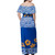 Samoa Combo Off Shoulder Long Dress And Shirt Tapa Flower Fabric Print