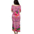 American Samoa Combo Puletasi And Shirt Floral With Seal Pink