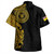 Niue Hawaiian Shirt Custom Polynesian Half Sleeve Gold Tattoo With Seal Black