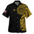 Hawaii Hawaiian Shirt Custom Polynesian Half Sleeve Gold Tattoo With Seal Black