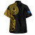 Pohnpei State Hawaiian Shirt Custom Polynesian Half Sleeve Gold Tattoo With Seal Black