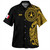 Austral Islands Hawaiian Shirt Custom Polynesian Half Sleeve Gold Tattoo With Seal Black
