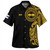 Gambier Islands Hawaiian Shirt Custom Polynesian Half Sleeve Gold Tattoo With Seal Black