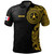 Austral Islands Polo Shirt Custom Polynesian Half Sleeve Gold Tattoo With Seal Black