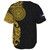 American Samoa Baseball Shirt Custom Polynesian Half Sleeve Gold Tattoo With Seal Black