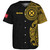 Wallis And Futuna Baseball Shirt Custom Polynesian Half Sleeve Gold Tattoo With Seal Black