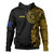 New Zealand Hoodie Custom Polynesian Half Sleeve Gold Tattoo With Seal Black
