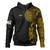 American Samoa Hoodie Custom Polynesian Half Sleeve Gold Tattoo With Seal Black