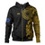 Cook Islands Hoodie Custom Polynesian Half Sleeve Gold Tattoo With Seal Black