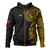 Tonga Hoodie Custom Polynesian Half Sleeve Gold Tattoo With Seal Black