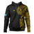 Tuvalu Hoodie Custom Polynesian Half Sleeve Gold Tattoo With Seal Black
