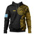 Federated States Of Micronesia Hoodie Custom Polynesian Half Sleeve Gold Tattoo With Seal Black
