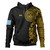 Federated States Of Micronesia Hoodie Custom Polynesian Half Sleeve Gold Tattoo With Seal Black