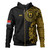 Kiribati Hoodie Custom Polynesian Half Sleeve Gold Tattoo With Seal Black