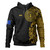 Northern Mariana Islands Hoodie Custom Polynesian Half Sleeve Gold Tattoo With Seal Black