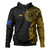 Chuuk State Hoodie Custom Polynesian Half Sleeve Gold Tattoo With Seal Black