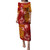 Marquesas Islands Puletasi Polynesian Tropical Plumeria Tribal Red