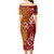 Marshall Islands Short Sleeve Off The Shoulder Lady Dress Polynesian Tropical Plumeria Tribal Red