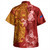 Samoa Combo Off Shoulder Long Dress And Shirt Polynesian Tropical Plumeria Tribal Red