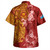Tuvalu Combo Off Shoulder Long Dress And Shirt Polynesian Tropical Plumeria Tribal Red
