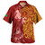 Vanuatu Combo Off Shoulder Long Dress And Shirt Polynesian Tropical Plumeria Tribal Red