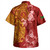 Vanuatu Combo Off Shoulder Long Dress And Shirt Polynesian Tropical Plumeria Tribal Red