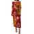 Fiji Combo Puletasi And Shirt Polynesian Tropical Plumeria Tribal Red
