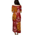 Fiji Combo Puletasi And Shirt Polynesian Tropical Plumeria Tribal Red