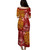 Tahiti Combo Puletasi And Shirt Polynesian Tropical Plumeria Tribal Red