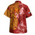 Kiribati Combo Short Sleeve Dress And Shirt Polynesian Tropical Plumeria Tribal Red