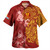 Kiribati Combo Short Sleeve Dress And Shirt Polynesian Tropical Plumeria Tribal Red