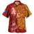 Northern Mariana Islands Combo Short Sleeve Dress And Shirt Polynesian Tropical Plumeria Tribal Red