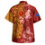 Chuuk State Combo Short Sleeve Dress And Shirt Polynesian Tropical Plumeria Tribal Red