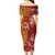 Kosrae Combo Short Sleeve Dress And Shirt Polynesian Tropical Plumeria Tribal Red