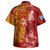 Kosrae Combo Short Sleeve Dress And Shirt Polynesian Tropical Plumeria Tribal Red