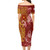 Austral Islands Combo Short Sleeve Dress And Shirt Polynesian Tropical Plumeria Tribal Red