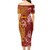 Gambier Islands Combo Short Sleeve Dress And Shirt Polynesian Tropical Plumeria Tribal Red